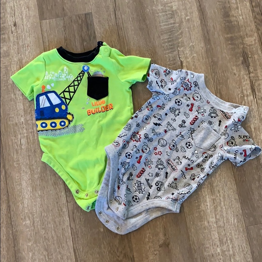 Geranimals onesies 3-6 mo. Cute boy patterns